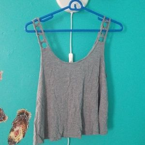 Gray crop tank